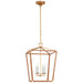 Visual Comfort Signature Canada - LED Lantern - Darlana Wrapped - Antique-Burnished Brass and Natural Rattan- Union Lighting Luminaires Decor