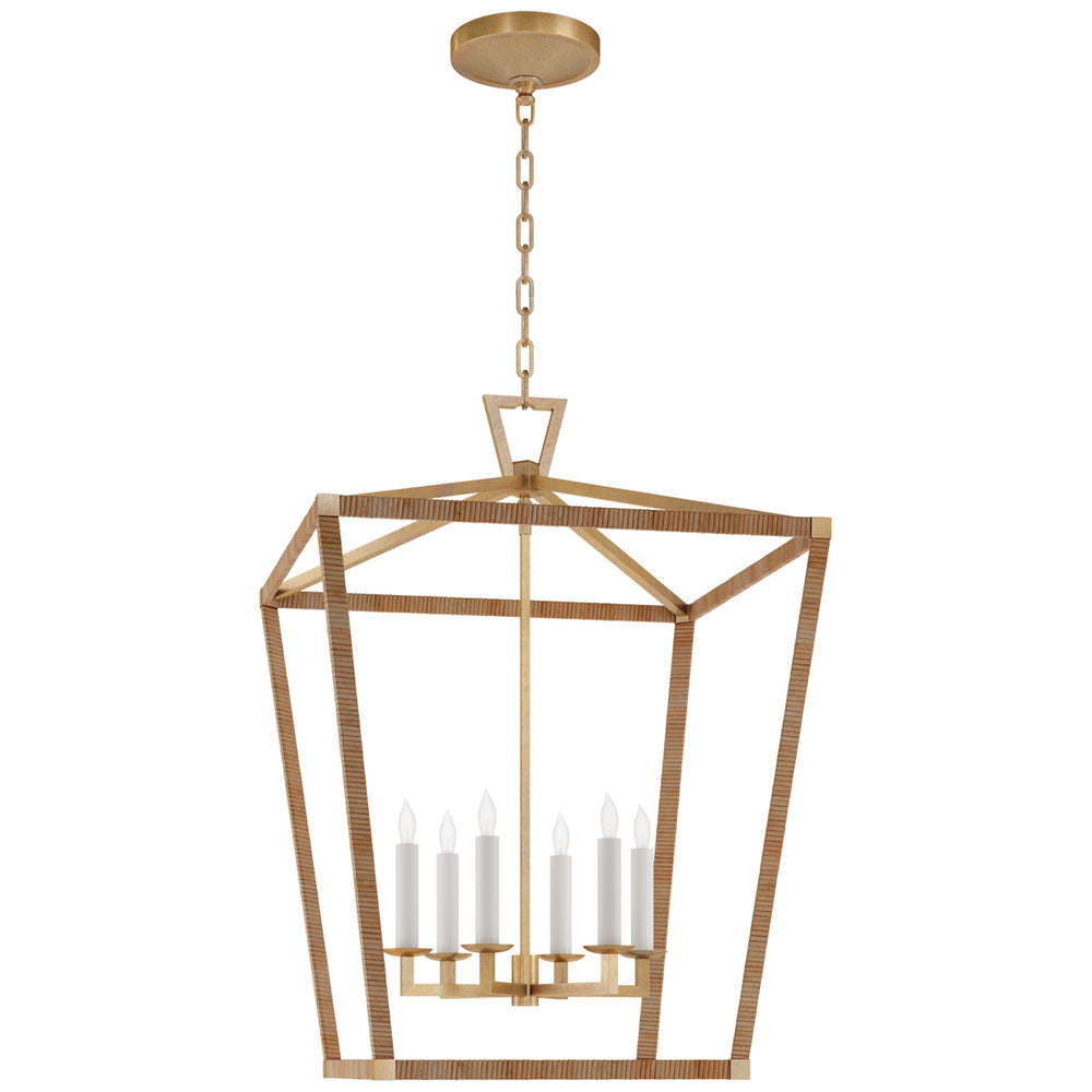 Visual Comfort Signature Canada - LED Lantern - Darlana Wrapped - Antique-Burnished Brass and Natural Rattan- Union Lighting Luminaires Decor