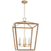 Visual Comfort Signature Canada - LED Lantern - Darlana Wrapped - Antique-Burnished Brass and Natural Rattan- Union Lighting Luminaires Decor