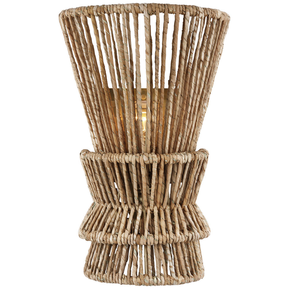 Visual Comfort Signature Canada - LED Wall Sconce - Antigua - Antique-Burnished Brass and Natural Abaca- Union Lighting Luminaires Decor