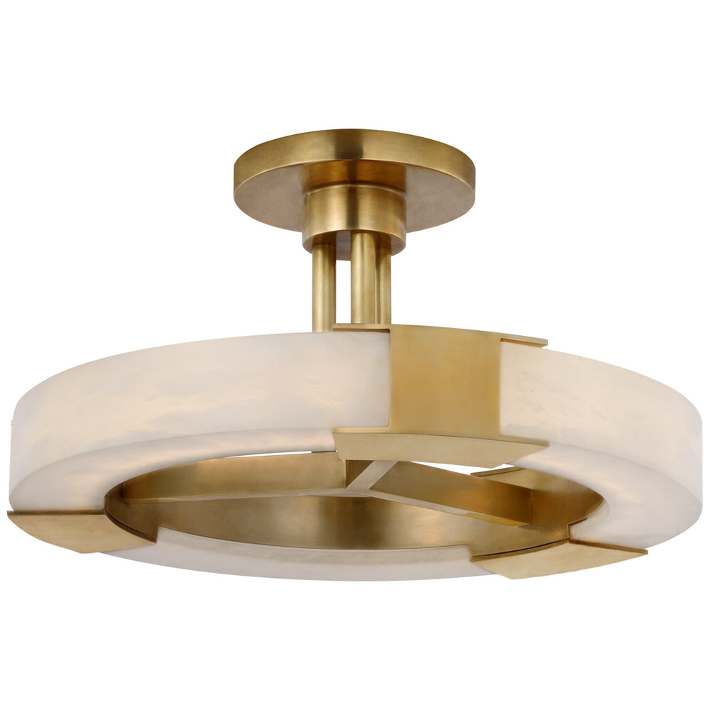 Visual Comfort Signature Canada - LED Semi-Flush Mount - Covet - Antique-Burnished Brass and Alabaster- Union Lighting Luminaires Decor