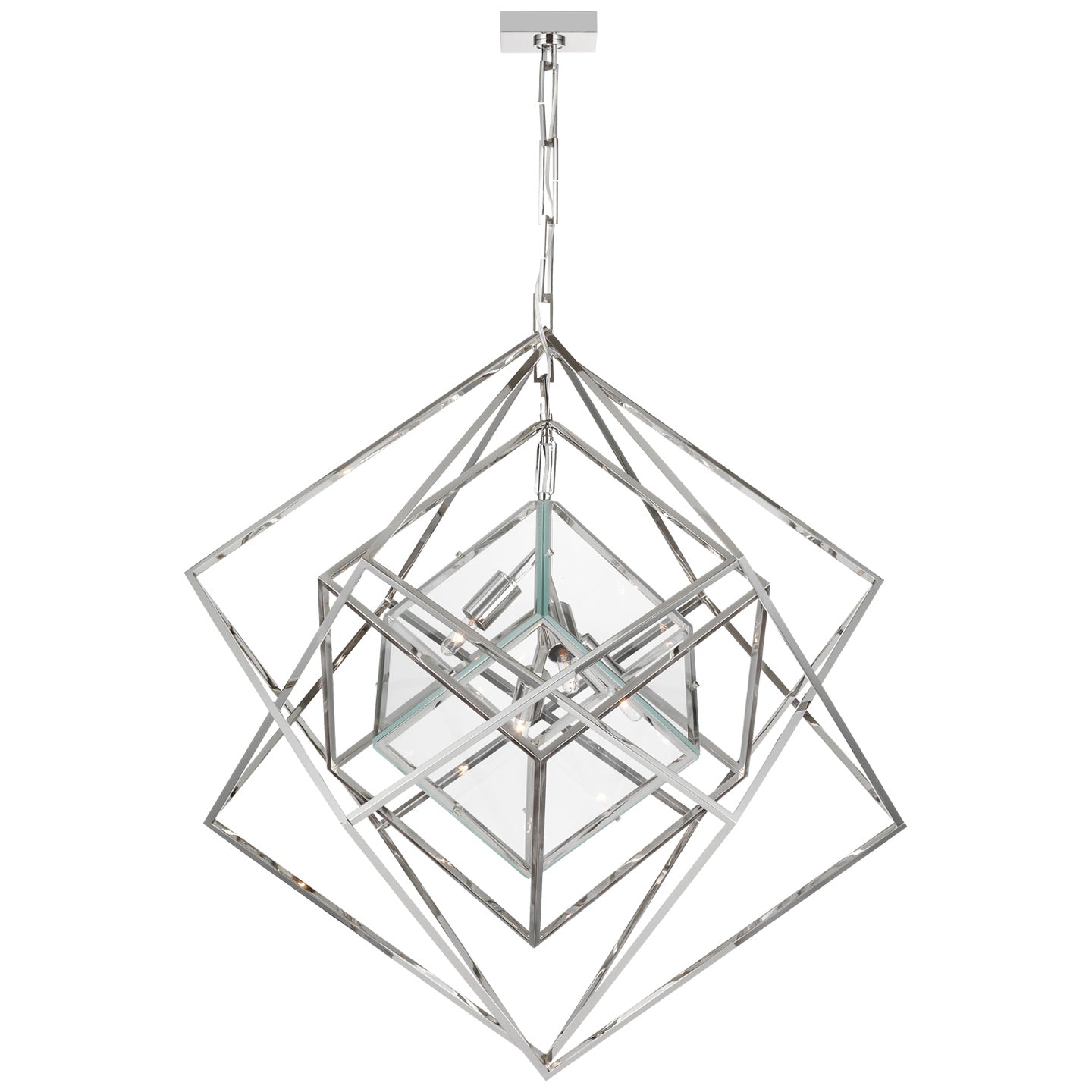 Visual Comfort Signature Canada - LED Chandelier - Cubist - Polished Nickel- Union Lighting Luminaires Decor