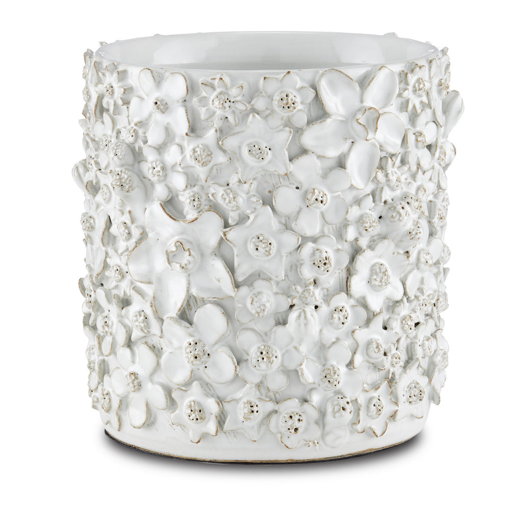 Currey and Company - Cachepot - Jessamine Collection - White- Union Lighting Luminaires Decor