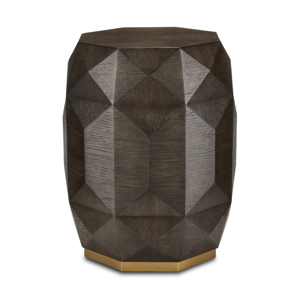 Currey and Company - Accent Table - Kendall Collection - Dove Gray/Polished Brass- Union Lighting Luminaires Decor