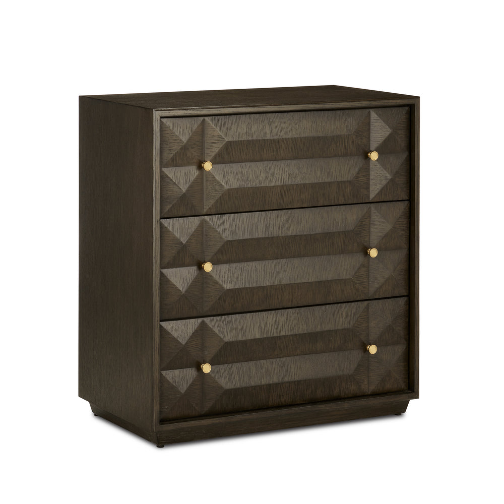 Currey and Company - Chest - Kendall Collection - Dove Gray/Polished Brass- Union Lighting Luminaires Decor