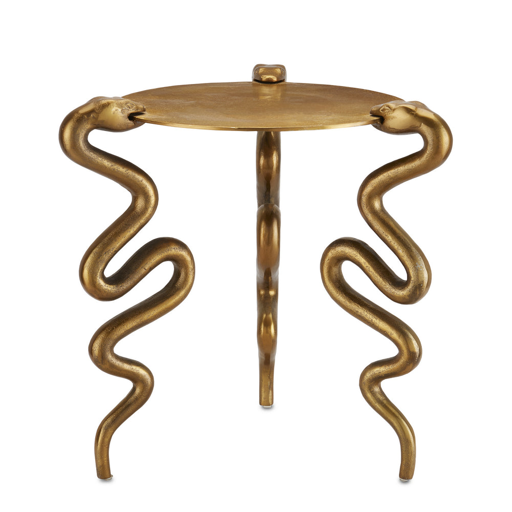 Currey and Company - Accent Table - Serpent Brass Accent Table - Antique Brass- Union Lighting Luminaires Decor