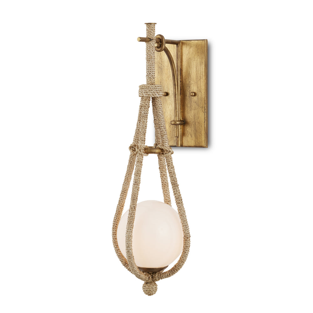 Currey and Company - One Light Wall Sconce - Passageway - Natural/Gold/White- Union Lighting Luminaires Decor