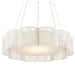 Currey and Company - LED Chandelier - Ancroft White Chandelier - White/Contemporary Silver Leaf- Union Lighting Luminaires Decor