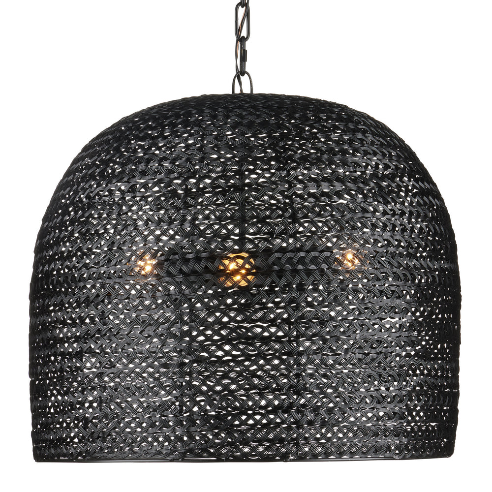 Currey and Company - Three Light Pendant - Piero - Satin Black- Union Lighting Luminaires Decor