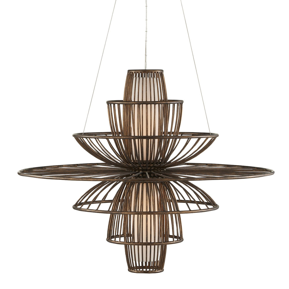 Currey and Company - Two Light Chandelier - Benjiro - Cupertino/Off-White- Union Lighting Luminaires Decor