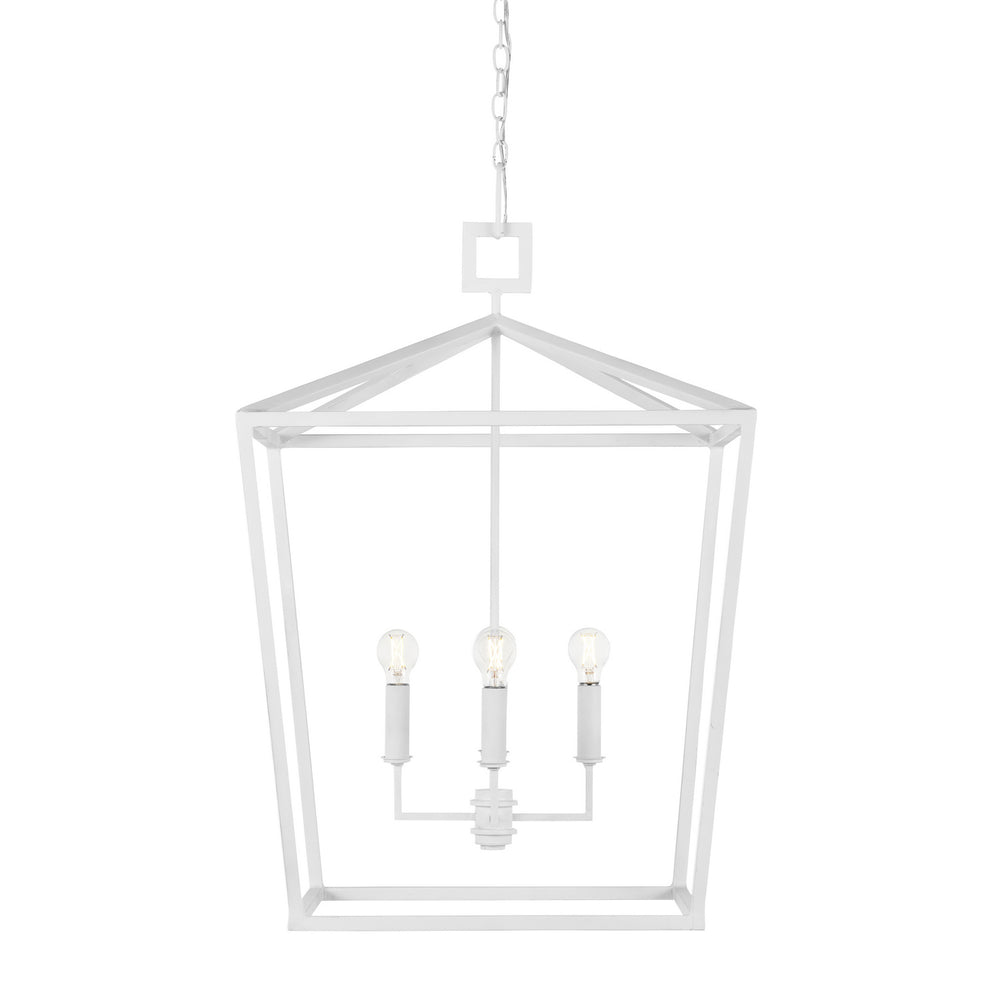 Currey and Company - Five Light Chandelier - Denison Collection - Gesso White- Union Lighting Luminaires Decor