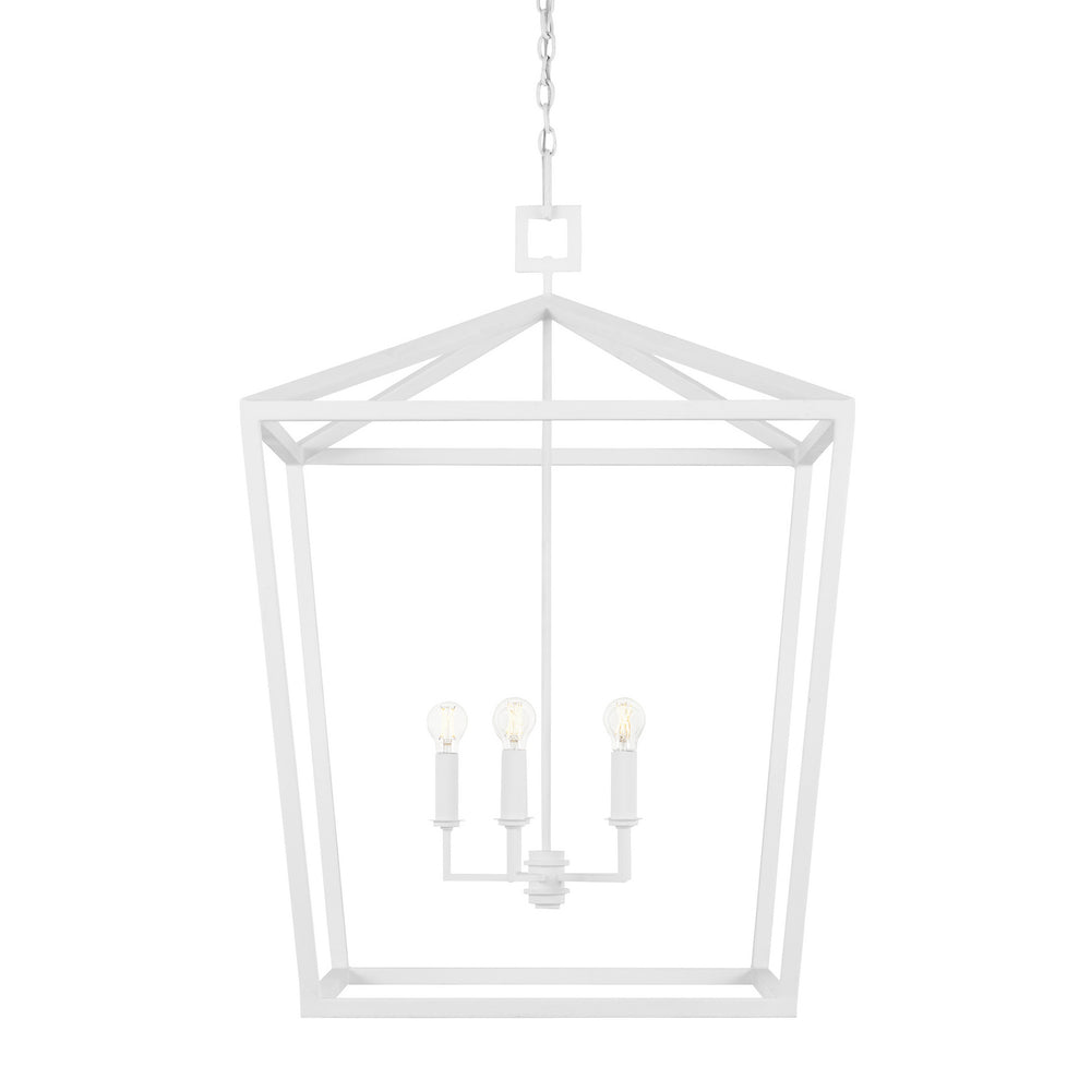 Currey and Company - Four Light Chandelier - Denison Collection - Gesso White- Union Lighting Luminaires Decor