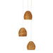 Currey and Company - Three Light Pendant - Beehive Collection - Natural- Union Lighting Luminaires Decor
