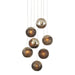 Currey and Company - Seven Light Pendant - Pathos - Charcoal/Antique Silver/Antique Gold/Silver- Union Lighting Luminaires Decor