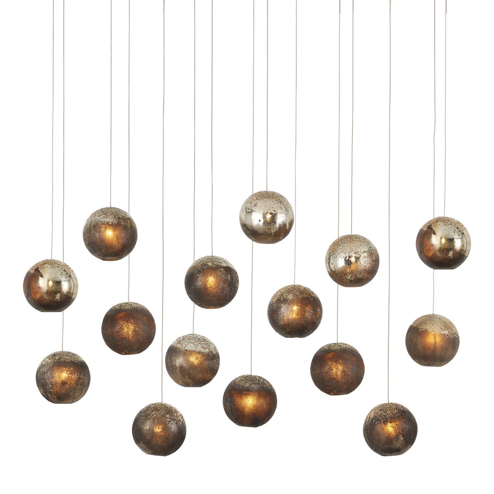 Currey and Company - 15 Light Pendant - Pathos - Charcoal/Antique Silver/Antique Gold/Silver- Union Lighting Luminaires Decor