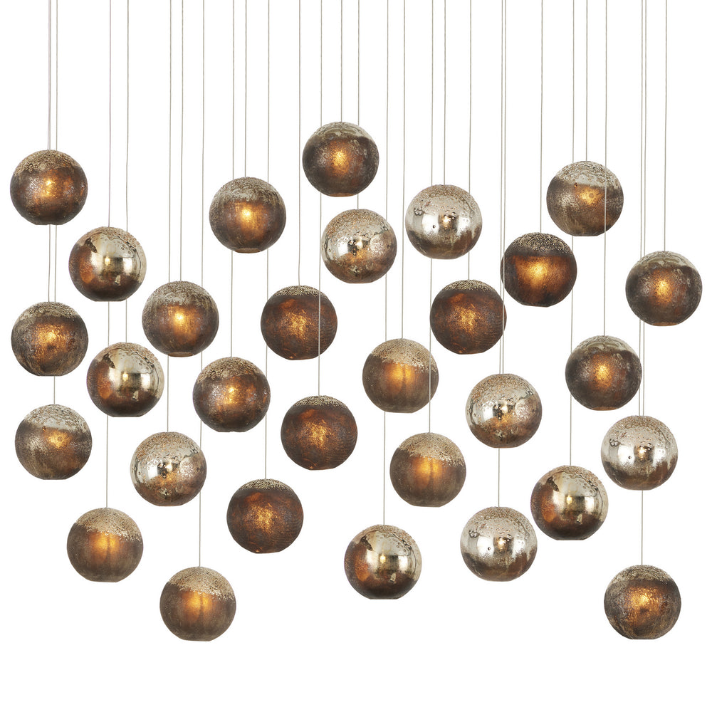 Currey and Company - 30 Light Pendant - Pathos - Charcoal/Antique Silver/Antique Gold/Silver- Union Lighting Luminaires Decor