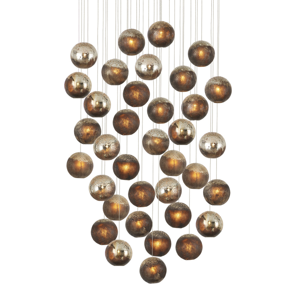 Currey and Company - 36 Light Pendant - Pathos - Charcoal/Antique Silver/Antique Gold/Silver- Union Lighting Luminaires Decor