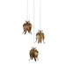 Currey and Company - Three Light Pendant - Iota Collection - Antique Brass- Union Lighting Luminaires Decor