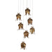 Currey and Company - Seven Light Pendant - Iota Collection - Antique Brass- Union Lighting Luminaires Decor