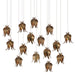 Currey and Company - 15 Light Pendant - Iota - Antique Brass/Silver- Union Lighting Luminaires Decor