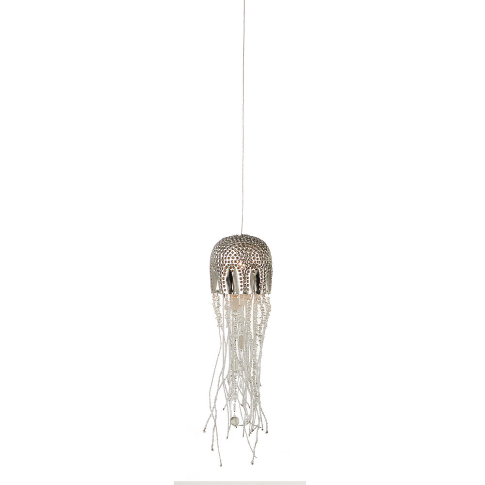 Currey and Company - One Light Pendant - Medusa - Nickel/Clear/Silver- Union Lighting Luminaires Decor