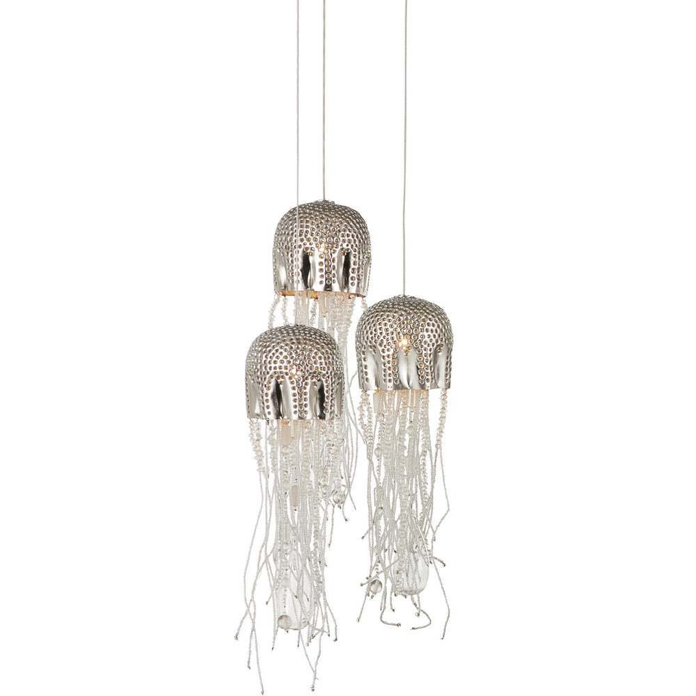 Currey and Company - Three Light Pendant - Nickel- Union Lighting Luminaires Decor