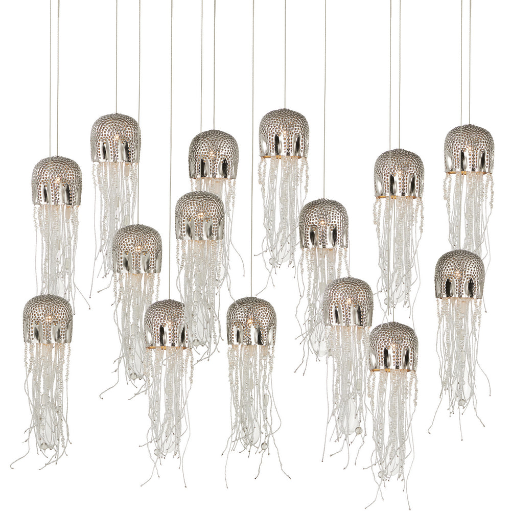 Currey and Company - 15 Light Pendant - Medusa Collection - Nickel- Union Lighting Luminaires Decor