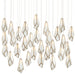 Currey and Company - 30 Light Pendant - Glace Collection - White/Antique Brass- Union Lighting Luminaires Decor