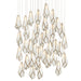 Currey and Company - 36 Light Pendant - Glace Collection - White/Antique Brass- Union Lighting Luminaires Decor