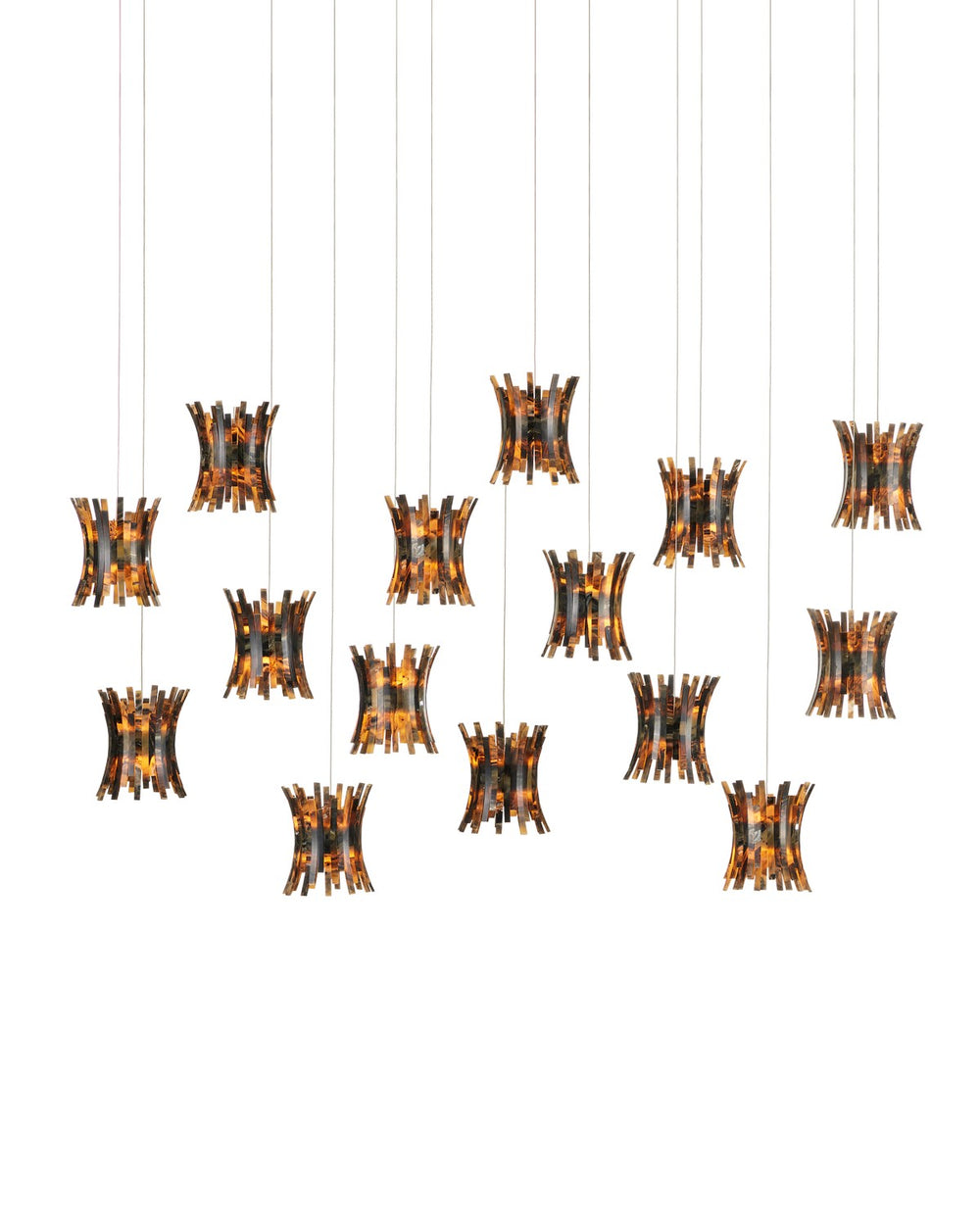 Currey and Company - 15 Light Pendant - Alsop - Brown/Black/Natural/Silver- Union Lighting Luminaires Decor