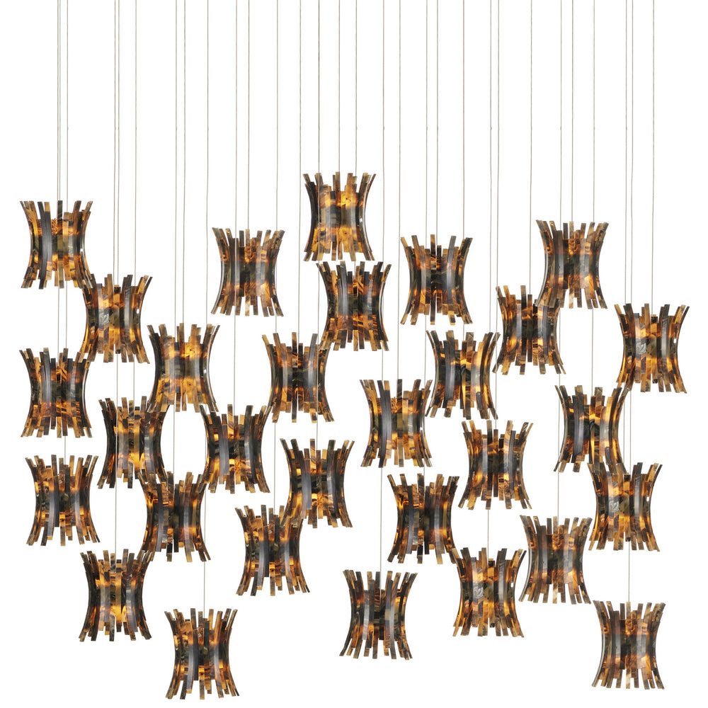 Currey and Company - 30 Light Pendant - Alsop - Brown/Black/Natural/Silver- Union Lighting Luminaires Decor