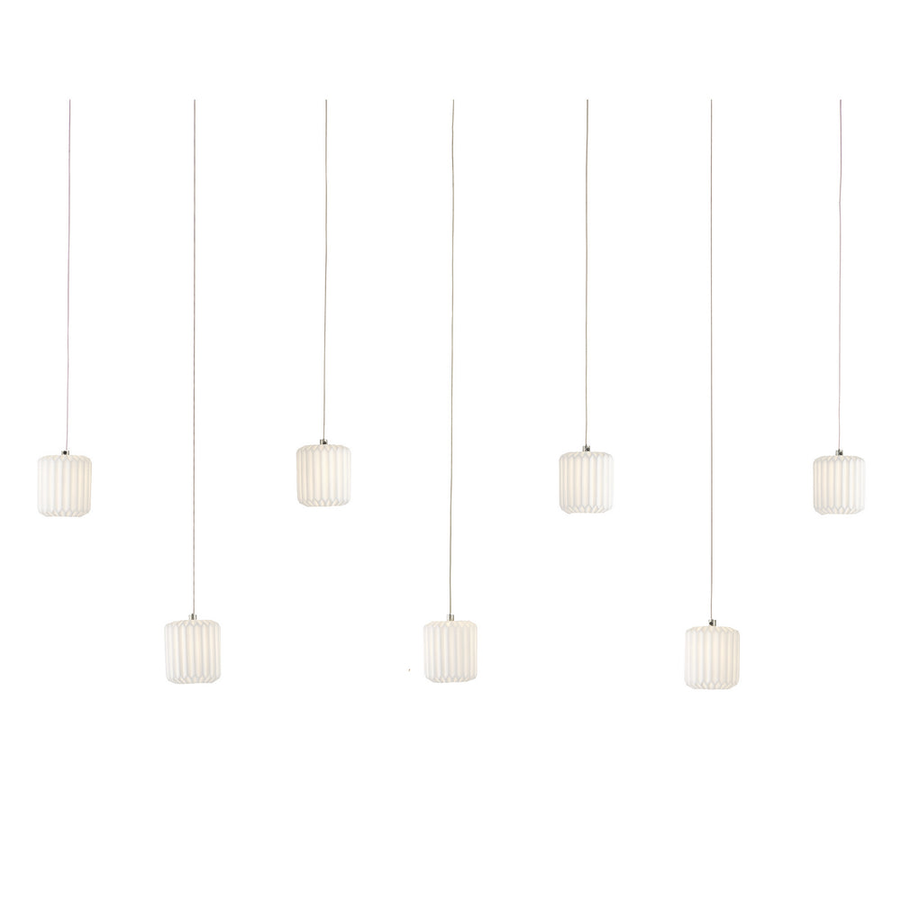 Currey and Company - Seven Light Pendant - Dove Collection - White- Union Lighting Luminaires Decor