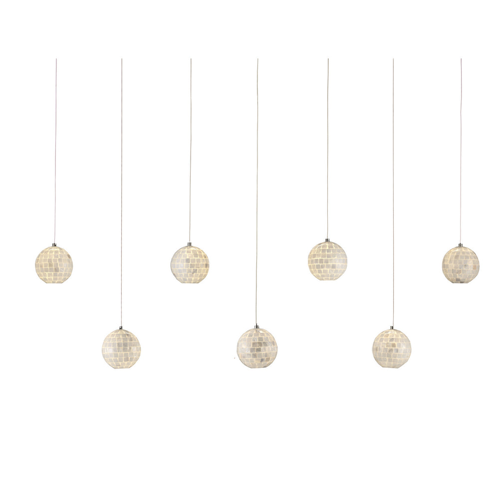 Currey and Company - Seven Light Pendant - Finhorn - Natural/Silver- Union Lighting Luminaires Decor