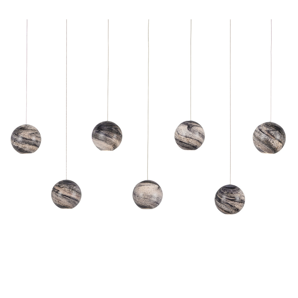 Currey and Company - Seven Light Pendant - Palatino Collection - Earth with Speckles- Union Lighting Luminaires Decor
