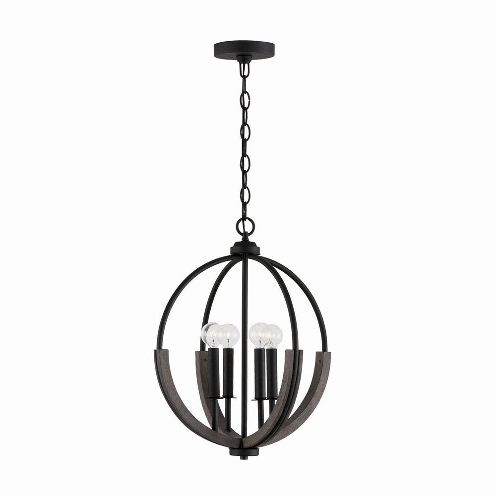 Capital Lighting - Four Light Pendant - Clive - Carbon Grey and Black Iron- Union Lighting Luminaires Decor