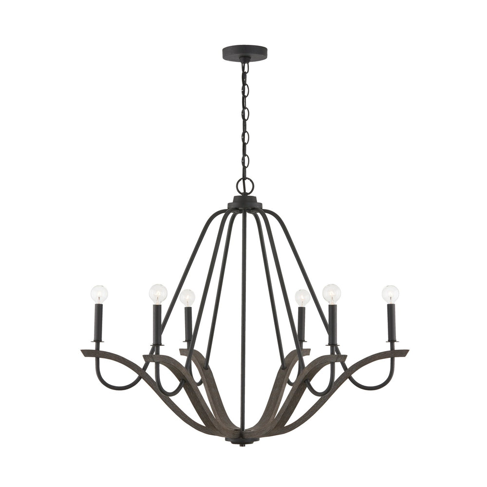 Capital Lighting - Six Light Chandelier - Clive - Carbon Grey and Black Iron- Union Lighting Luminaires Decor