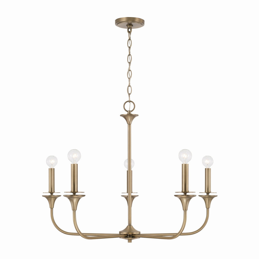 Capital Lighting - Five Light Chandelier - Presley - Aged Brass- Union Lighting Luminaires Decor