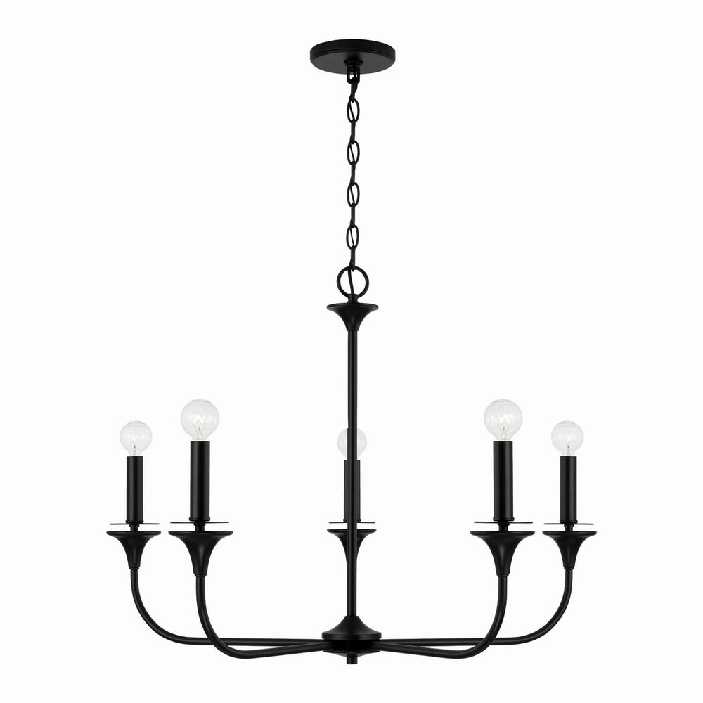 Capital Lighting - Five Light Chandelier - Presley - Matte Black- Union Lighting Luminaires Decor
