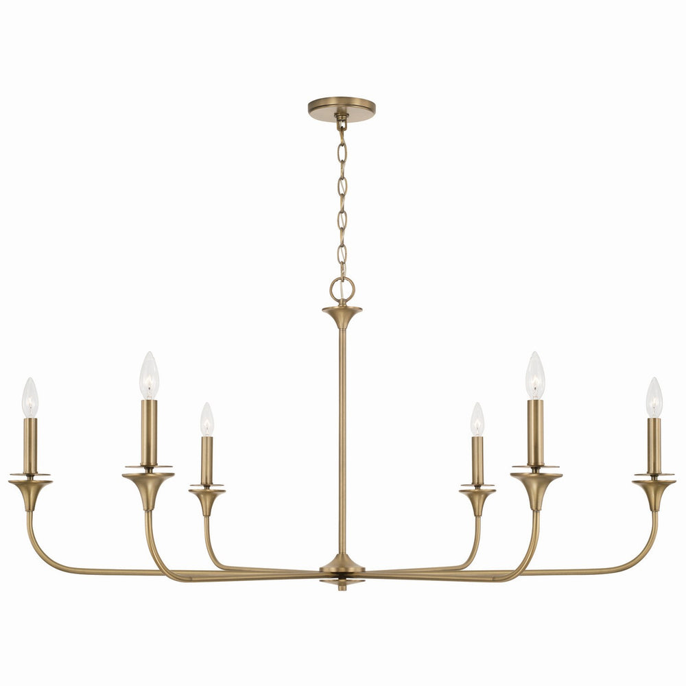 Capital Lighting - Six Light Chandelier - Presley - Aged Brass- Union Lighting Luminaires Decor