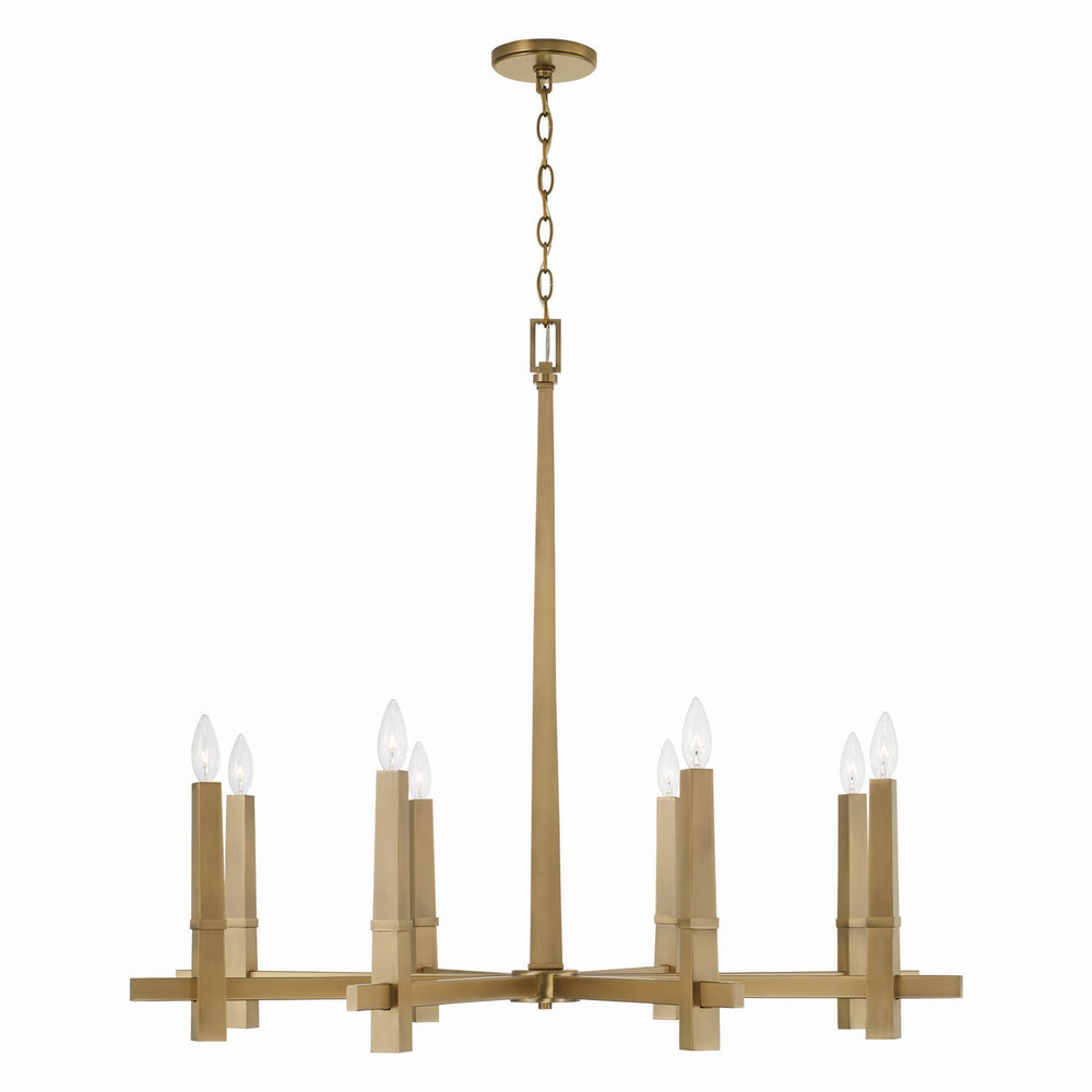 Capital Lighting - Eight Light Chandelier - Blake - Aged Brass- Union Lighting Luminaires Decor