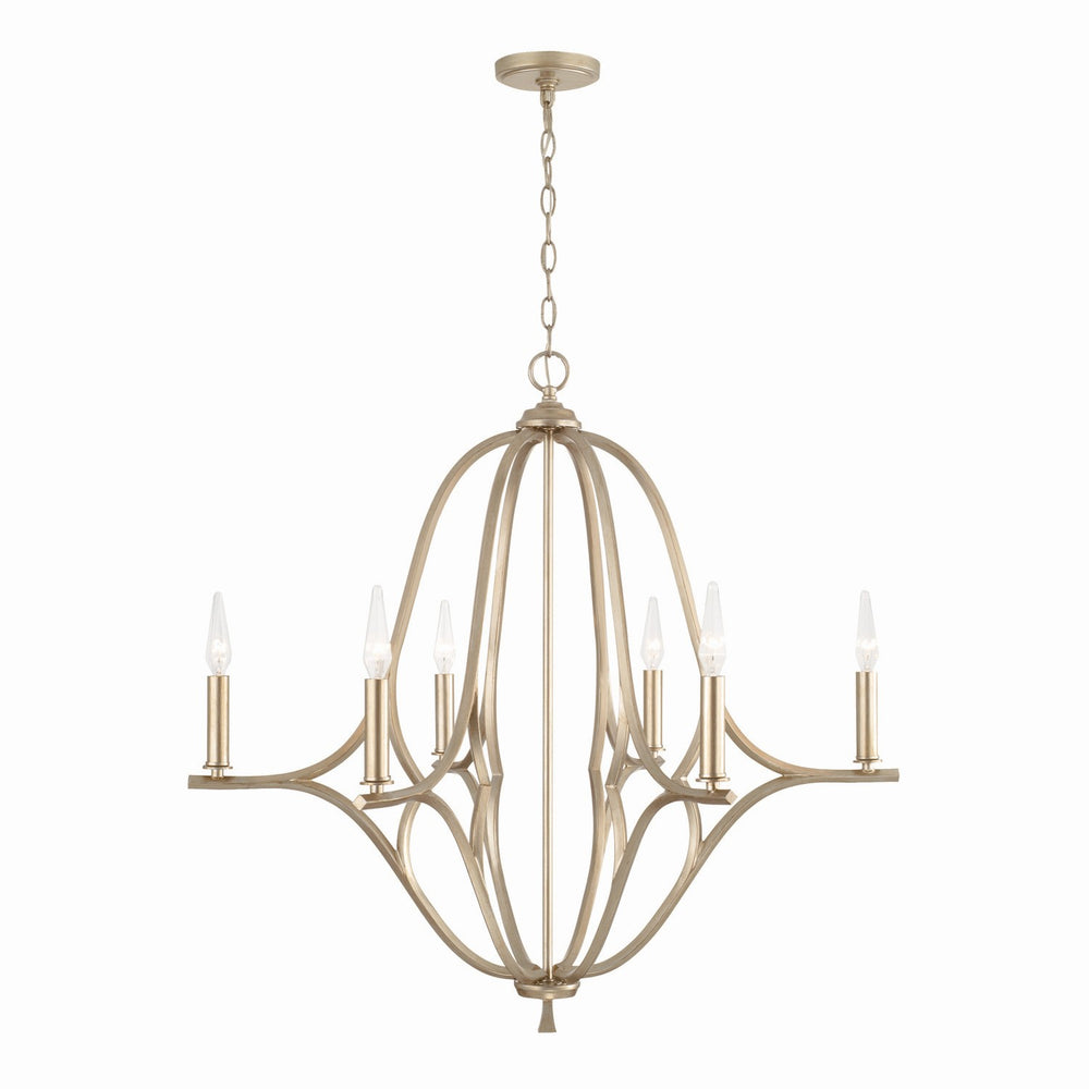 Capital Lighting - Six Light Chandelier - Claire - Brushed Champagne- Union Lighting Luminaires Decor