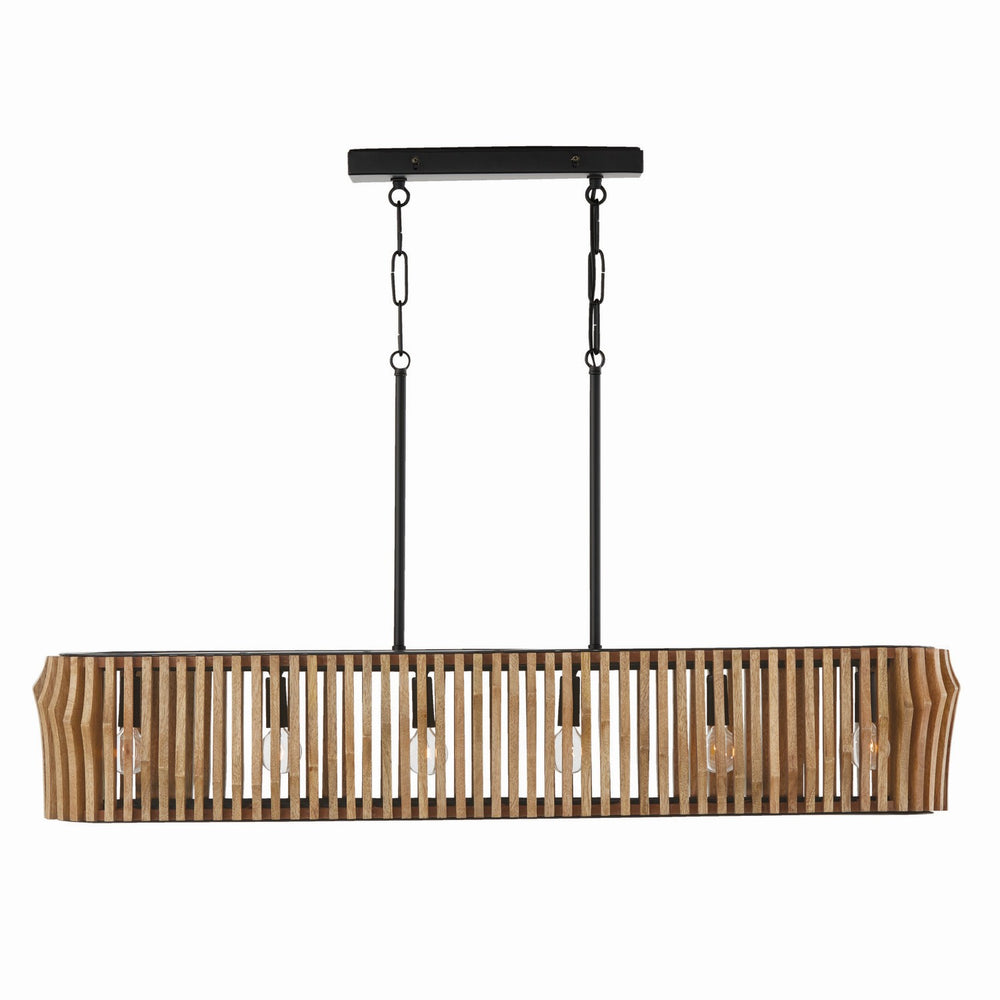 Capital Lighting - Six Light Island Pendant - Archer - Light Wood and Matte Black- Union Lighting Luminaires Decor