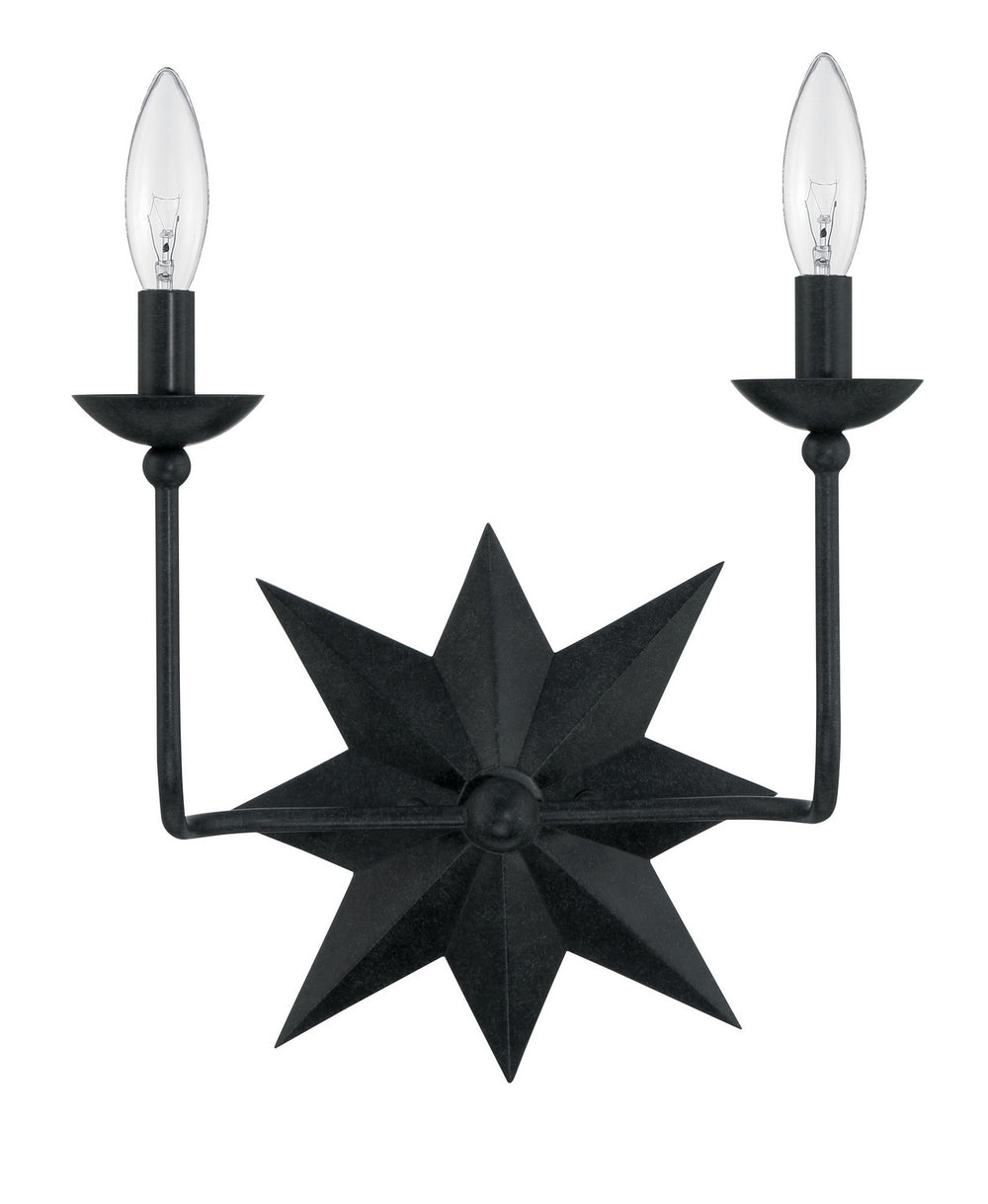 Crystorama - Two Light Wall Sconce - Astro - Black- Union Lighting Luminaires Decor