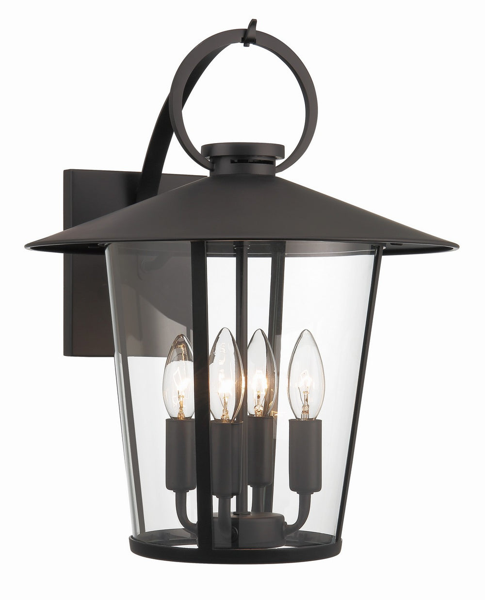 Crystorama - Four Light Outdoor Wall Sconce - Andover - Matte Black- Union Lighting Luminaires Decor