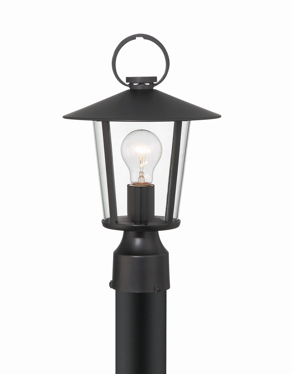Crystorama - One Light Outdoor Post Mount - Andover - Matte Black- Union Lighting Luminaires Decor