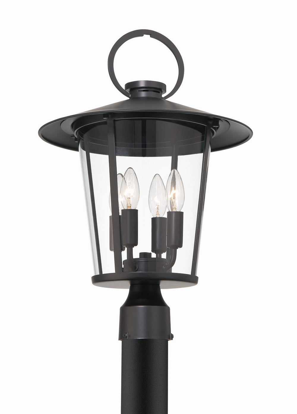 Crystorama - Four Light Outdoor Post Mount - Andover - Matte Black- Union Lighting Luminaires Decor