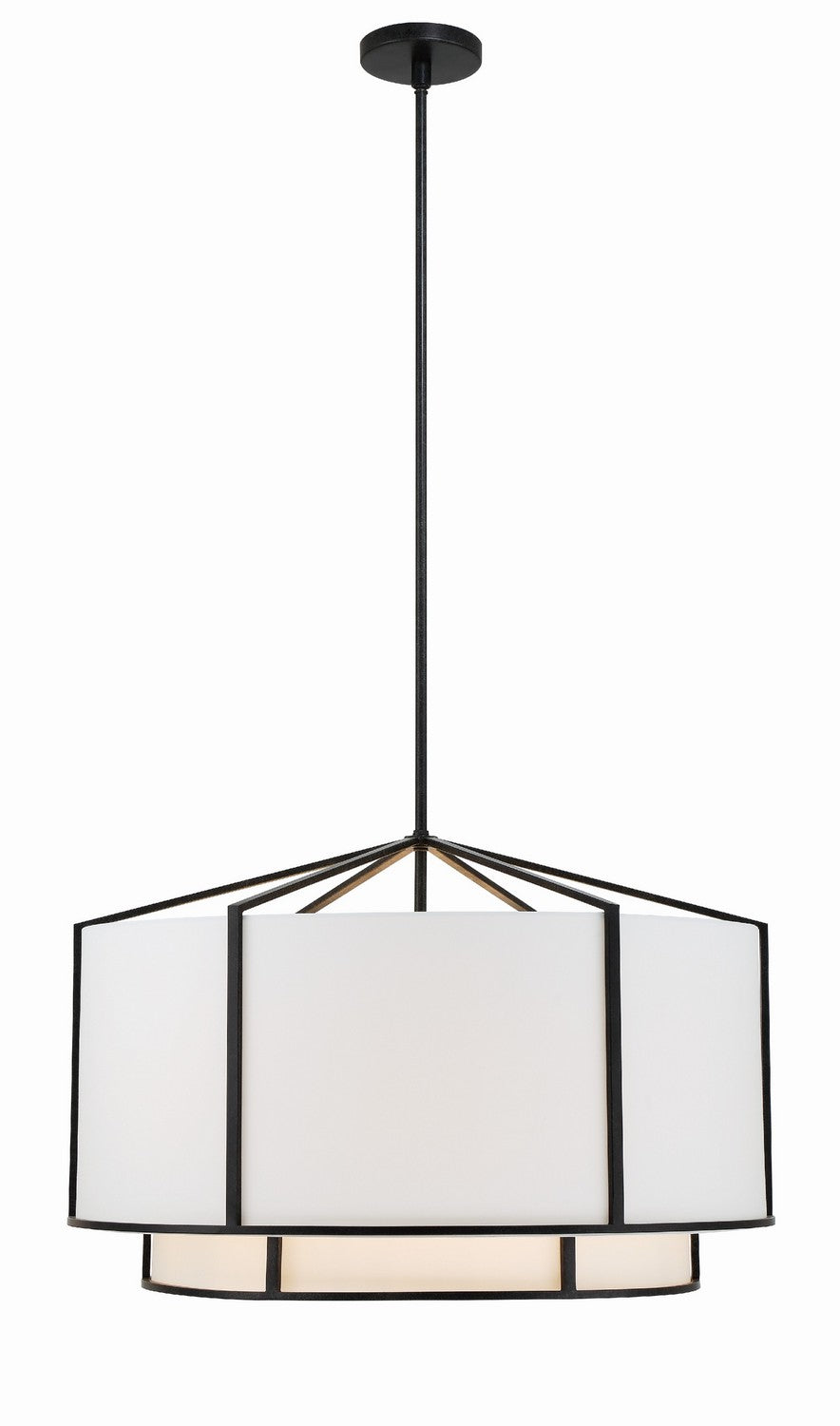 Crystorama - Six Light Chandelier - Carlyn - Black- Union Lighting Luminaires Decor