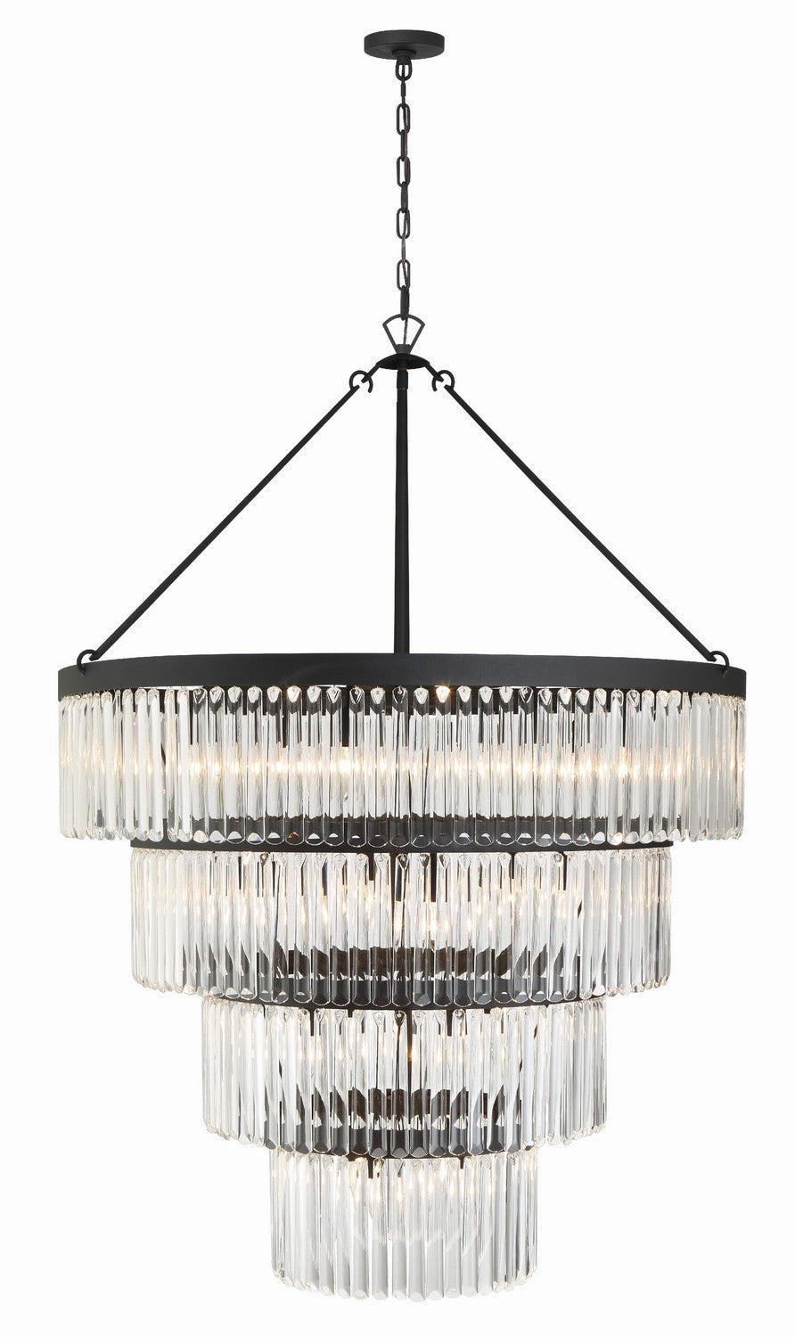 Crystorama - 22 Light Chandelier - Emory - Black Forged- Union Lighting Luminaires Decor