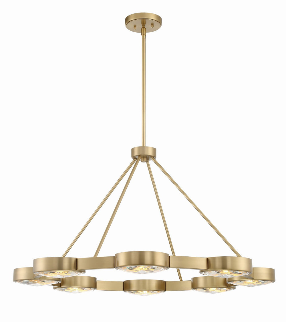 Crystorama - Eight Light Pendant - Orson - Modern Gold- Union Lighting Luminaires Decor