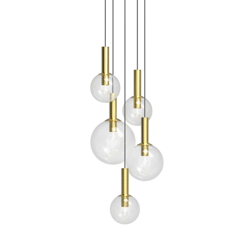 Sonneman Canada - Five Light Pendant - Bubbles - Satin Brass- Union Lighting Luminaires Decor